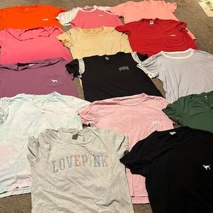A lot of 15 Victoria’s Secret pink shirts